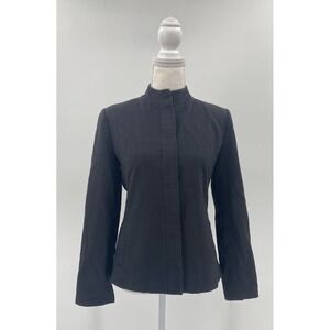 ENC Black Jacket Wool Mock Neck Structured Coat Wmns Sz Small